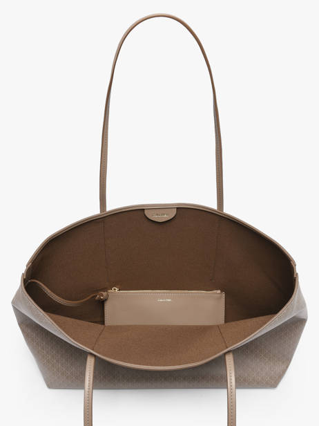 Schoudertas Coated Emblem Gerecycleerd Polyester Calvin klein jeans Beige coated emblem 4F3266G ander zicht 2